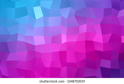 Light Pink, Blue vector low poly background. A sample with a polygonal design. Illustration in polygonal style with repeating squares