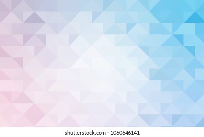 Light Pink, Blue vector low poly template. Triangular geometric sample with gradient.  The polygonal design can be used for your web site.