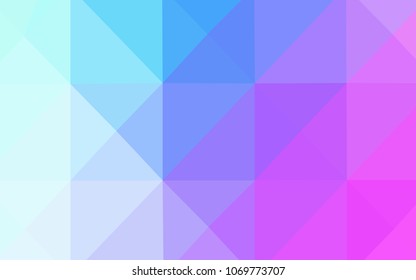 Light Pink, Blue vector low poly cover. Triangular geometric sample with gradient.  The best triangular design for your business.