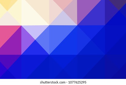 Light Pink, Blue vector low poly cover. Triangular geometric sample with gradient.  A completely new template for your business design.