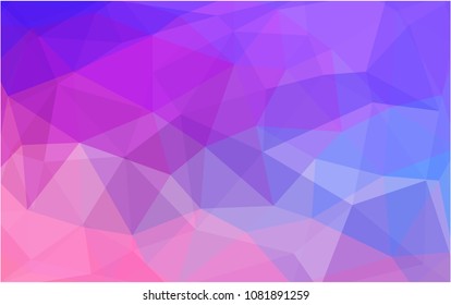 Light Pink, Blue vector Low poly crystal background. Polygon design pattern. Low poly illustration, low polygon background.