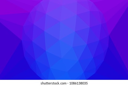 Light Pink, Blue vector low poly cover with a diamond. Elegant polygonal illustration with gradient. Triangular pattern for your design.