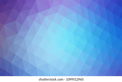 Light Pink, Blue vector low poly texture. Triangular geometric sample with gradient.  Pattern for a brand book's backdrop.