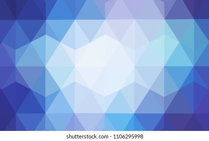 Light Pink, Blue vector low poly cover. Geometric illustration in Origami style with gradient.  Triangular pattern for your design.