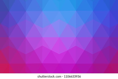 Light Pink, Blue vector low poly texture. Polygonal abstract illustration with gradient. Polygonal design for your web site.