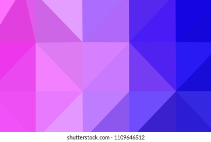 Light Pink, Blue vector low poly layout. Triangular geometric sample with gradient.  A new texture for your design.