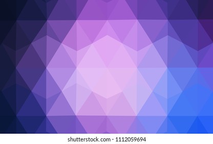 Light Pink, Blue vector low poly texture. Geometric illustration in Origami style with gradient.  Completely new template for your banner.