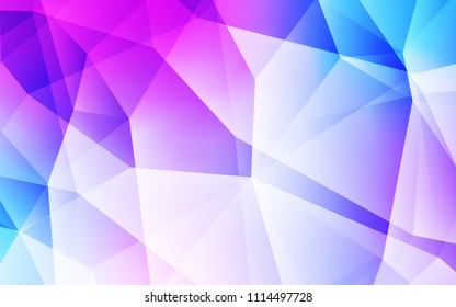 Light Pink, Blue vector low poly texture. A completely new color illustration in a polygonal style. Triangular pattern for your design.