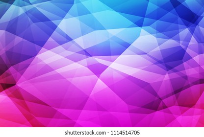 Light Pink, Blue vector low poly cover. Modern abstract illustration with triangles. A new texture for your web site.