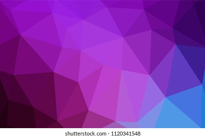 Light Pink, Blue vector low poly layout. Creative geometric illustration in Origami style with gradient. Triangular pattern for your business design.
