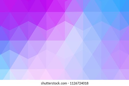 Light Pink, Blue vector low poly texture. Glitter abstract illustration with an elegant triangles. Completely new template for your banner.