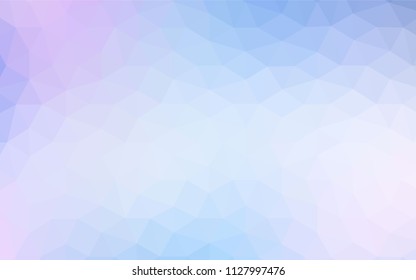 Light Pink, Blue vector low poly texture. Polygonal abstract illustration with gradient. Brand new style for your business design.