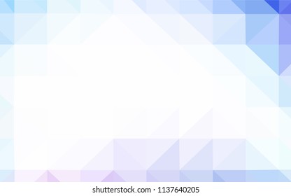 Light Pink, Blue vector low poly texture. Shining polygonal illustration, which consist of triangles. Best triangular design for your business.