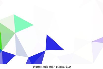 Light Pink, Blue vector low poly layout. Triangular geometric sample with gradient.  Brand new design for your business.