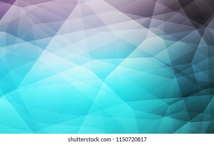 Light Pink, Blue vector low poly cover. Triangular geometric sample with gradient.  Triangular pattern for your design.