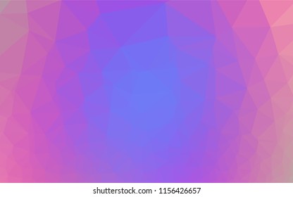 Light Pink, Blue vector low poly cover. Triangular geometric sample with gradient.  The elegant pattern can be used as part of a brand book.