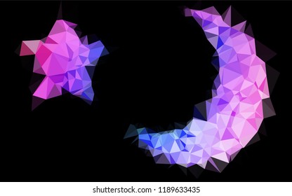 Light Pink, Blue vector low poly cover. Geometric illustration in Origami style with gradient.  Triangular pattern for your business design.