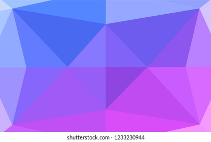 Light Pink, Blue vector low poly layout. Triangular geometric sample with gradient.  A completely new design for your business.