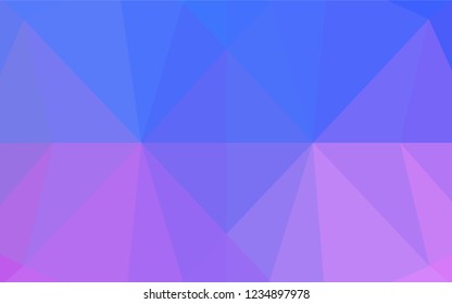 Light Pink, Blue vector low poly texture. Colorful abstract illustration with gradient. The polygonal design can be used for your web site.