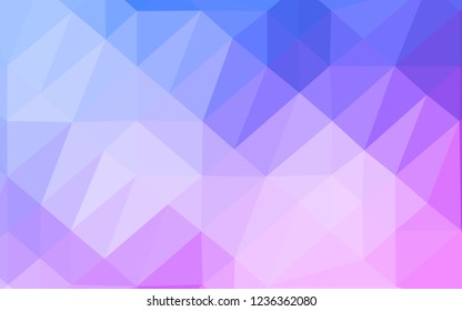 Light Pink, Blue vector low poly layout. Colorful abstract illustration with gradient. Textured pattern for background.