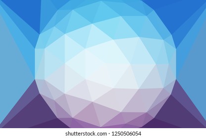 Light Pink, Blue vector low poly cover with a diamond. Triangular geometric sample with gradient.  New template for your brand book.