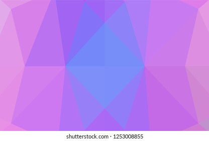 Light Pink, Blue vector low poly cover. Triangular geometric sample with gradient.  A new texture for your design.
