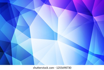 Light Pink, Blue vector low poly layout. Shining polygonal illustration, which consist of triangles. Template for cell phone's backgrounds.