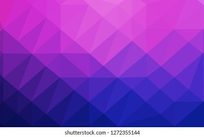 Light Pink, Blue vector low poly texture. Triangular geometric sample with gradient.  Brand new style for your business design.