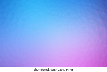 Light Pink, Blue vector low poly cover. Creative illustration in halftone style with gradient. Completely new template for your business design.