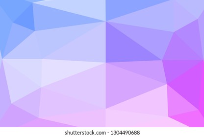 Light Pink, Blue vector low poly texture. Triangular geometric sample with gradient.  Polygonal design for your web site.