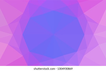Light Pink, Blue vector low poly cover. Creative geometric illustration in Origami style with gradient. The polygonal design can be used for your web site.