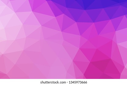 Light Pink, Blue vector low poly layout. Triangular geometric sample with gradient.  Polygonal design for your web site.