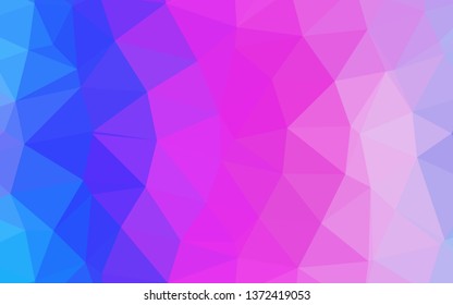 Light Pink, Blue vector low poly texture. Geometric illustration in Origami style with gradient. Brand new design for your business.