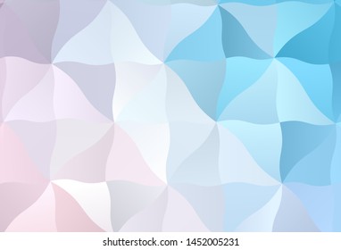 Light Pink, Blue vector low poly texture. Triangular geometric sample with gradient.  Textured pattern for your backgrounds.