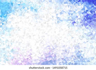 Light Pink, Blue vector low poly layout. Colorful illustration in abstract style with triangles. Best triangular design for your business.