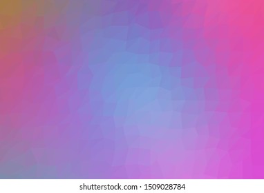 Light Pink, Blue vector low poly layout. Shining colored illustration in a Brand new style. Template for a cell phone background.