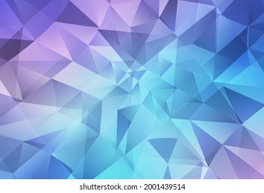 Light Pink, Blue vector low poly layout. Glitter abstract illustration with an elegant triangles. Triangular pattern for your design.