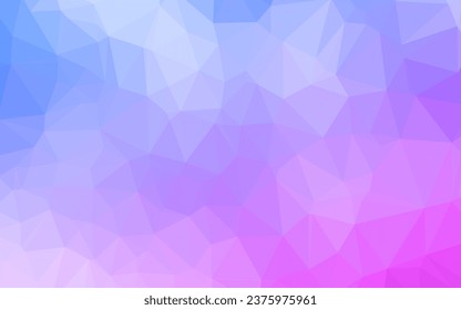 Tapa de polos de bajo vector azul rosa claro. Ilustración colorida de estilo Origami con degradado.  Patrón elegante para un libro de marca.