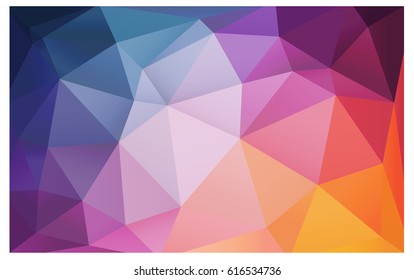 Light Pink, Blue vector Low poly crystal background. Polygon design pattern. Low poly illustration, low polygon background.