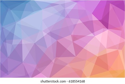 Light Pink, Blue vector Low poly crystal background. Polygon design pattern. Low poly illustration, low polygon background.