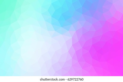 Light Pink, Blue vector Low poly crystal background. Polygon design pattern. Low poly illustration, low polygon background.