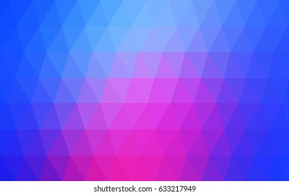 Light Pink, Blue vector Low poly crystal background. Polygon design pattern. Low poly illustration, low polygon background.