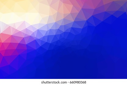 Light Pink, Blue vector Low poly crystal background. Polygon design pattern. Low poly illustration, low polygon background.