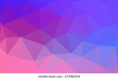 Light Pink, Blue vector Low poly crystal background. Polygon design pattern. Low poly illustration, low polygon background.
