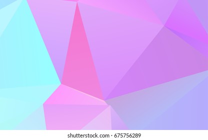 Light Pink, Blue vector low poly template. Shining colored illustration in a brand-new style. The template can be used as a background for cell phones.