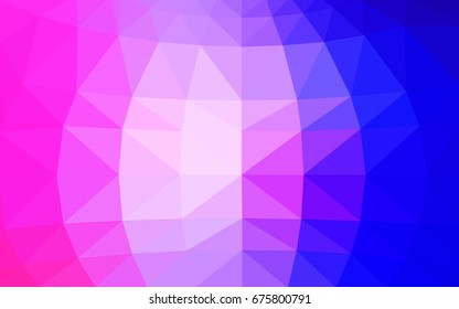 Light Pink, Blue vector Low poly crystal background. Polygon design pattern. Low poly illustration, low polygon background.