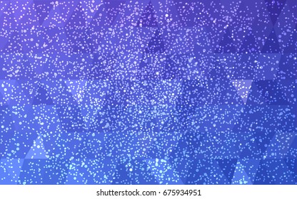 Light Pink, Blue vector low poly crystal background with snowflakes. Polygon christmas design pattern . Low poly illustration of New Year celebration.