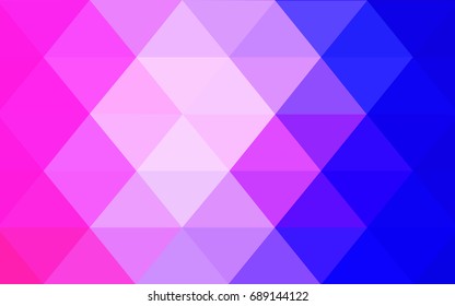 Light Pink, Blue vector Low poly crystal background. Polygon design pattern. Low poly illustration, low polygon background.