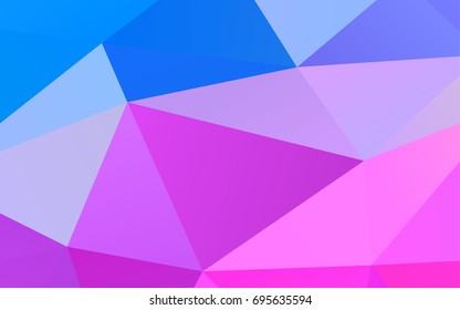 Light Pink, Blue vector low poly template. A vague abstract illustration with gradient. The polygonal design can be used for your web site.