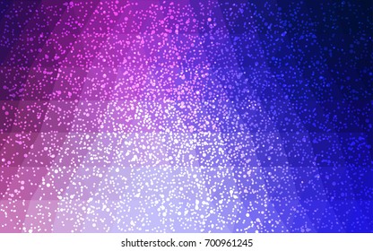 Light Pink, Blue vector low poly crystal background with snowflakes. Polygon christmas design pattern . Low poly illustration of New Year celebration.